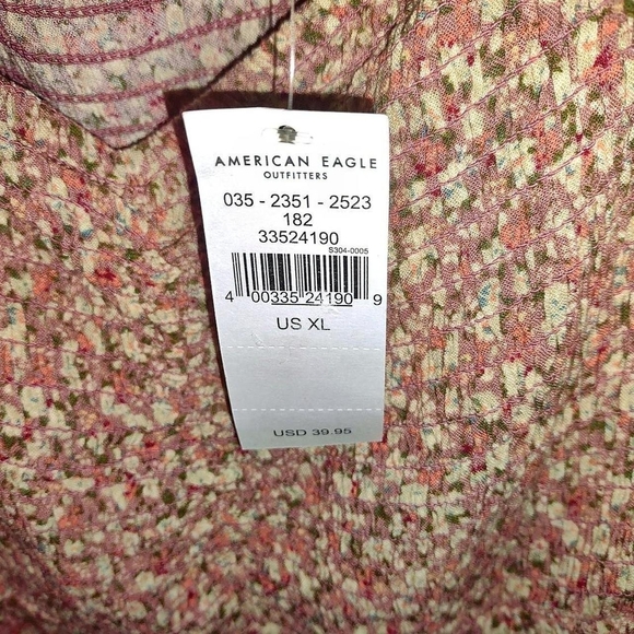 NWT American Eagle Outfitters XL Women's Orange Floral Blouse - Picture 5 of 5